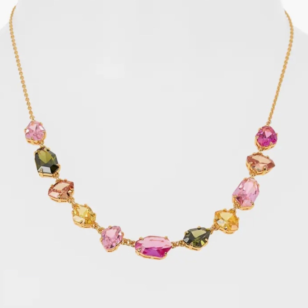 Kate Spade NY Treasure Trove Multi Color Gemstone Necklace ~ Glam Rhinestones